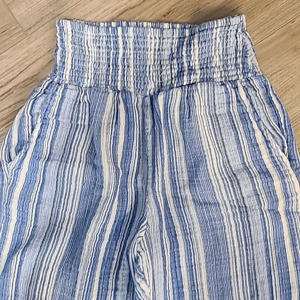 Billabong Blue and White Striped Wide Leg Pants - Picture 2 of 7
